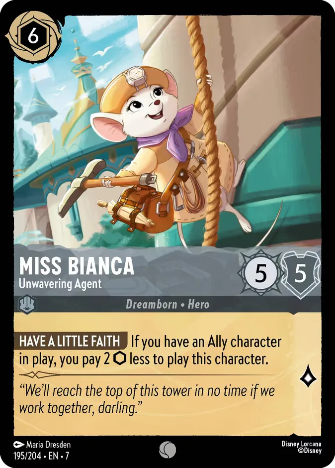 Miss Bianca #195 Archazia's Island Disney Lorcana card