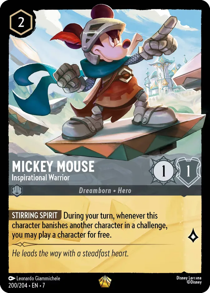 Mickey Mouse #200 Archazia's Island Disney Lorcana card
