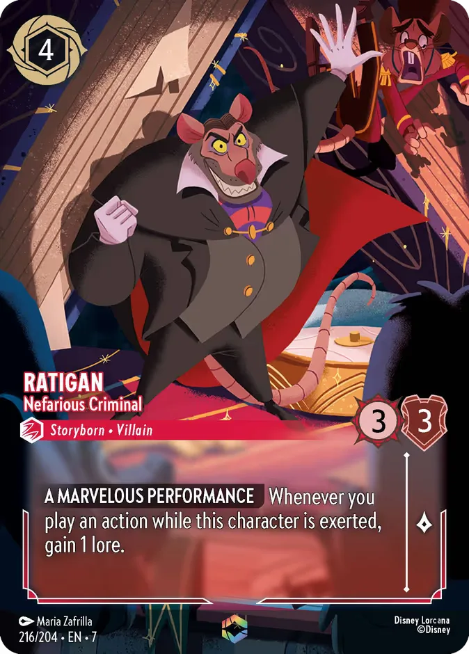 Ratigan #216 Archazia's Island Disney Lorcana card
