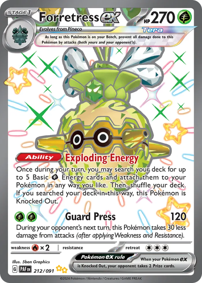 Forretress ex #212 Paldean Fates Pokemon card