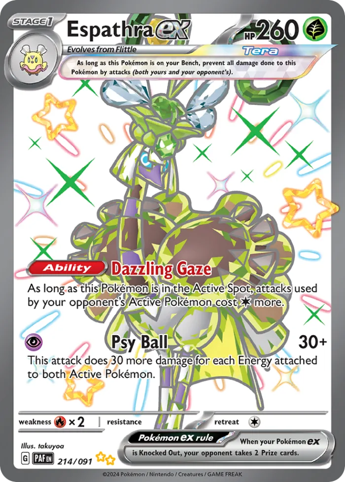 Espathra ex #214 Paldean Fates Pokemon card