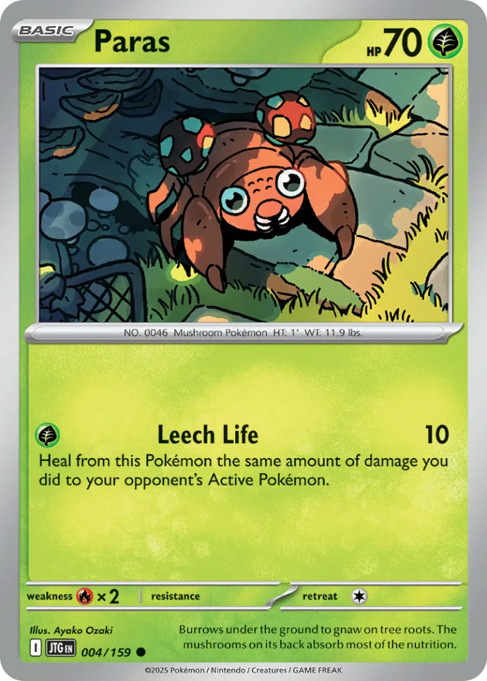 Paras #4 Journey Together Pokemon card