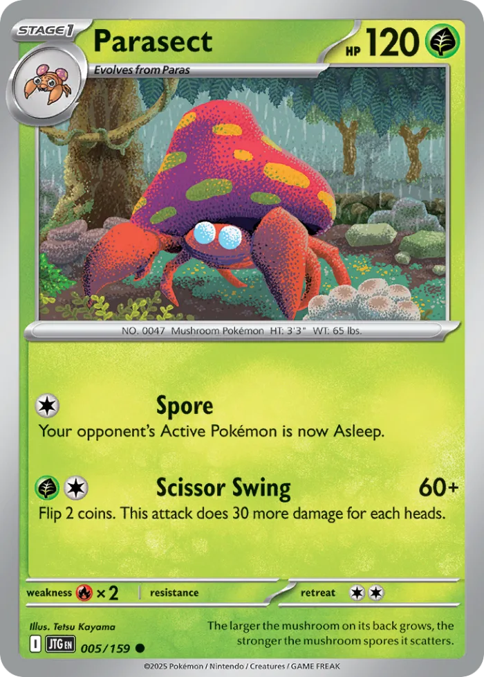Parasect #5 Journey Together Pokemon card