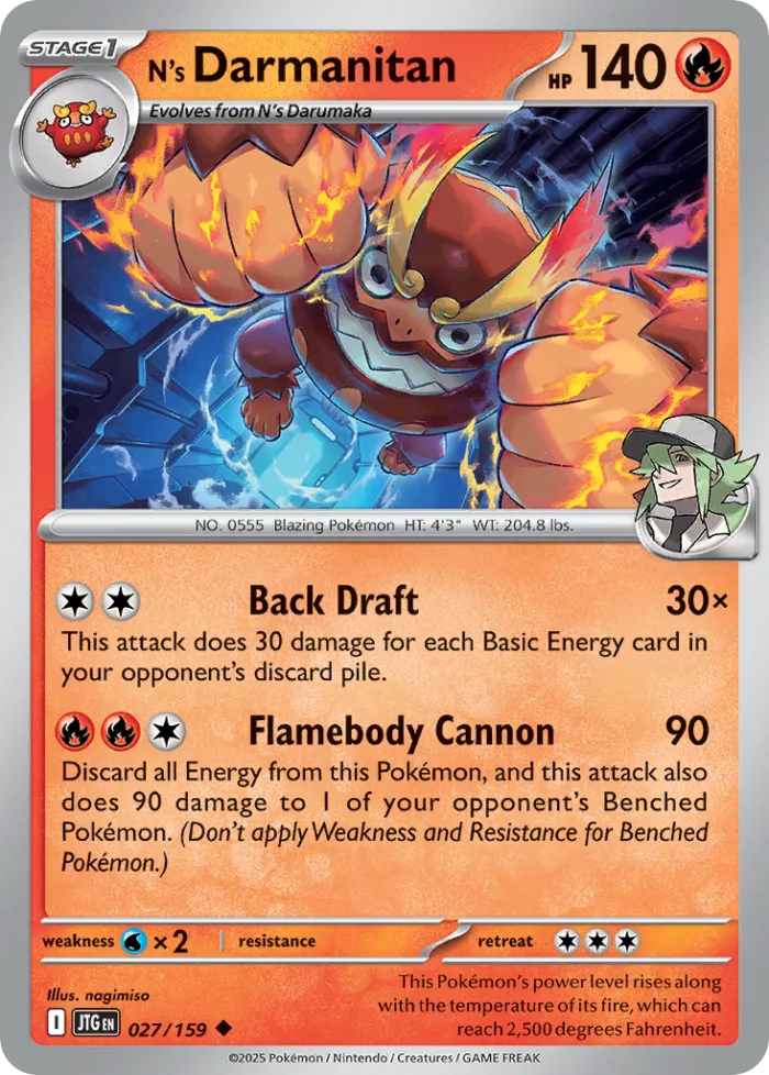N's Darmanitan #27 Journey Together Pokemon card