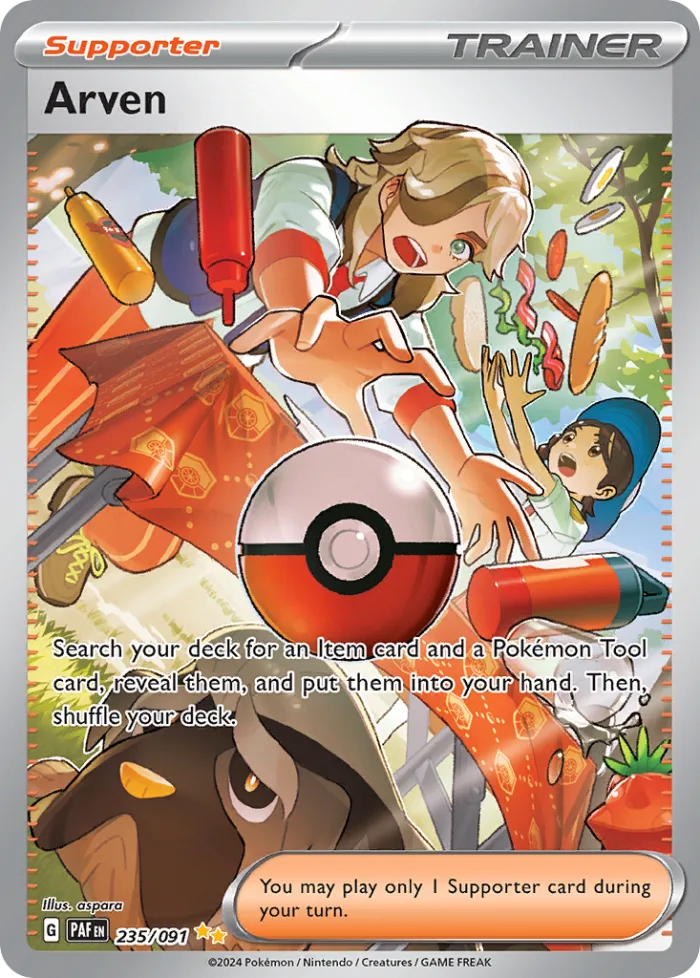 Arven #235 Paldean Fates Pokemon card