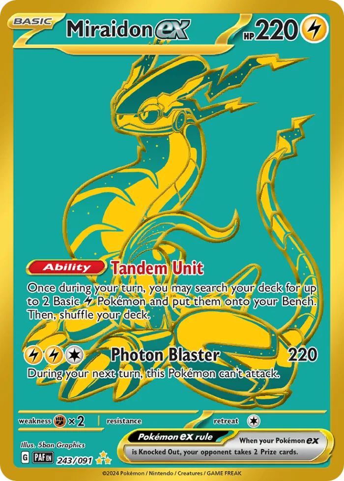 Miraidon ex #243 Paldean Fates Pokemon card