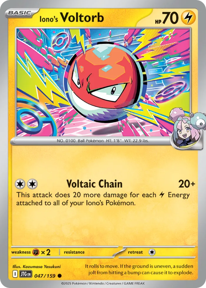 Iono's Voltorb #47 Journey Together Pokemon card