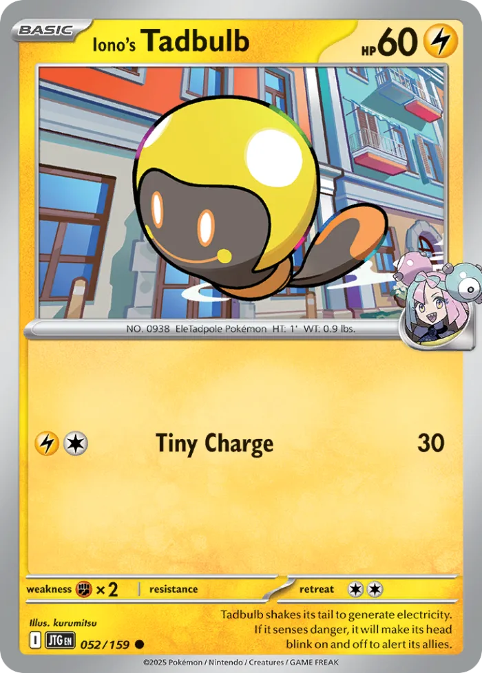 Iono's Tadbulb #52 Journey Together Pokemon card