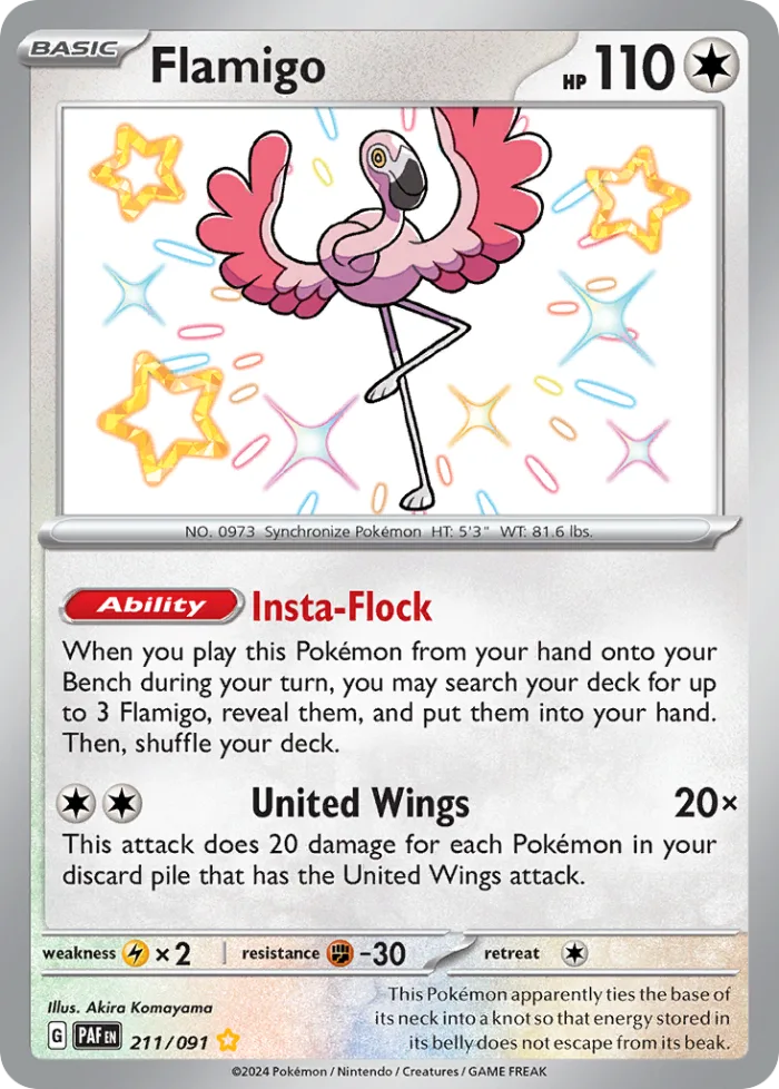 Flamigo #211 Paldean Fates Pokemon card
