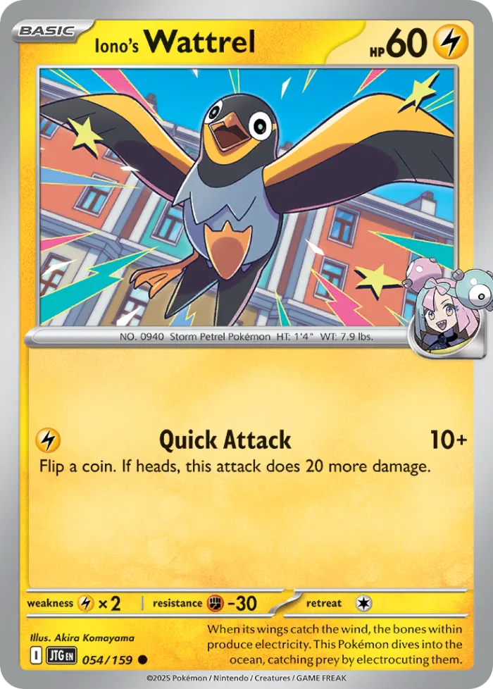 Iono's Wattrel #54 Journey Together Pokemon card