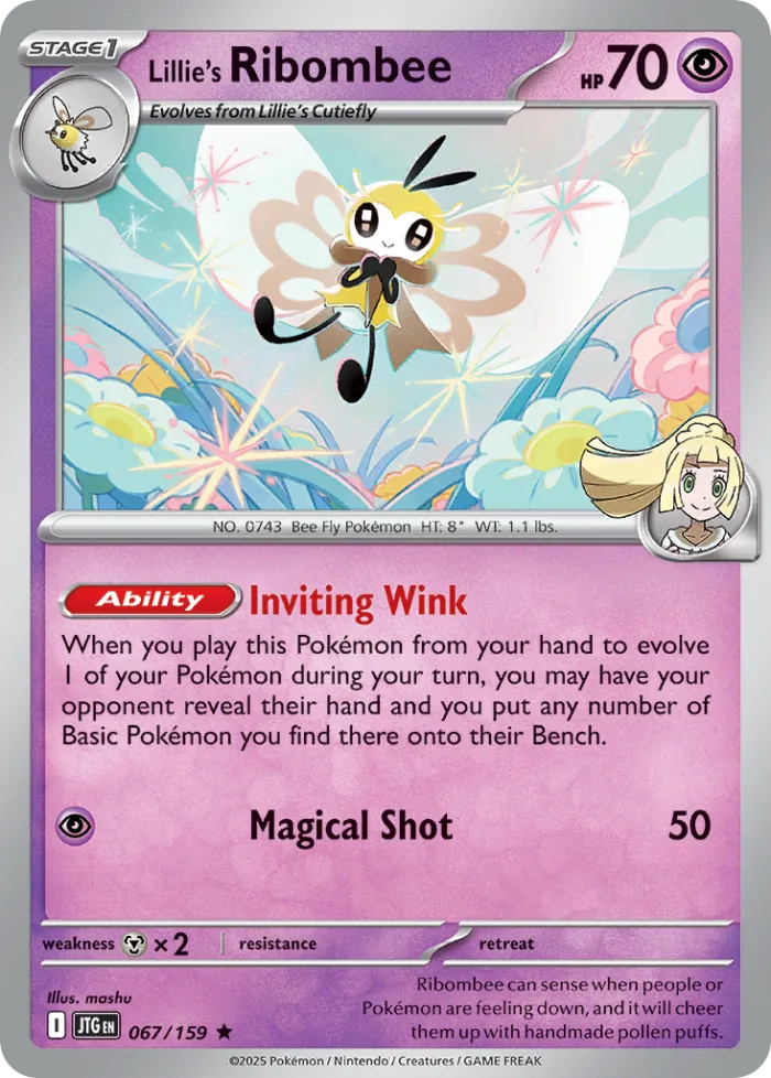 Lillie's Ribombee #67 Journey Together Pokemon card