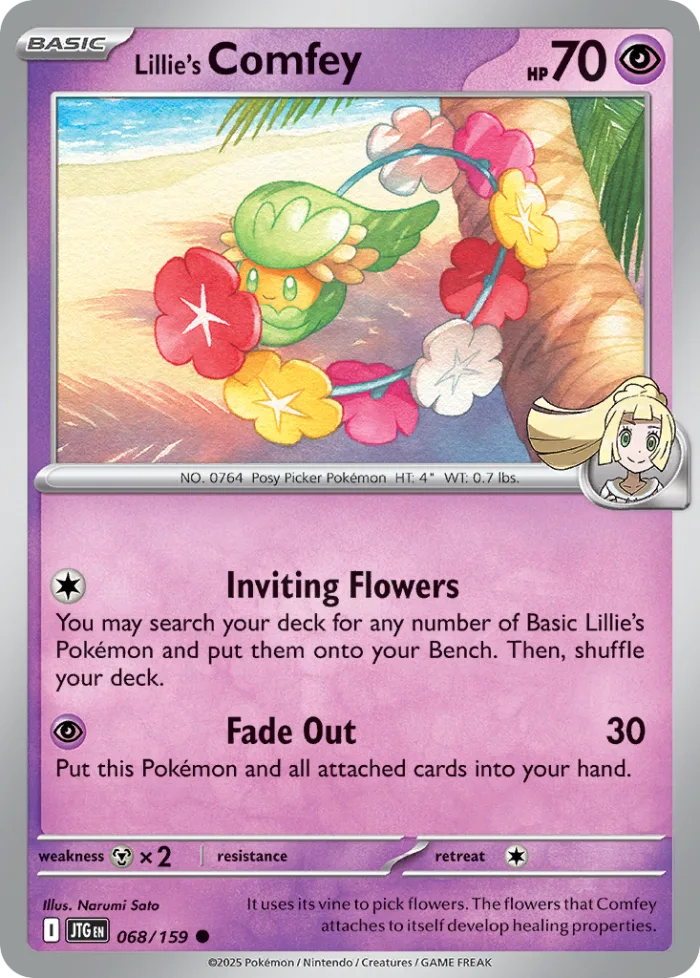 Lillie's Comfey #68 Journey Together Pokemon card