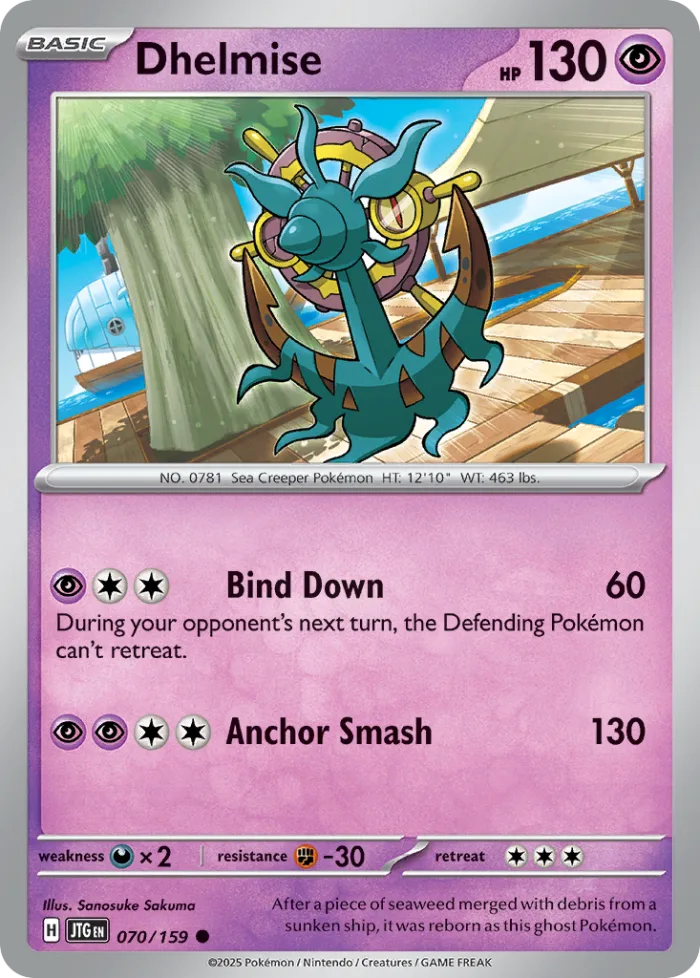 Dhelmise #70 Journey Together Pokemon card