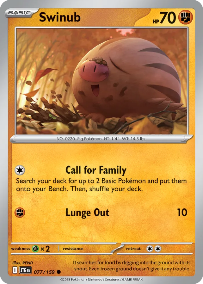 Swinub #77 Journey Together Pokemon card