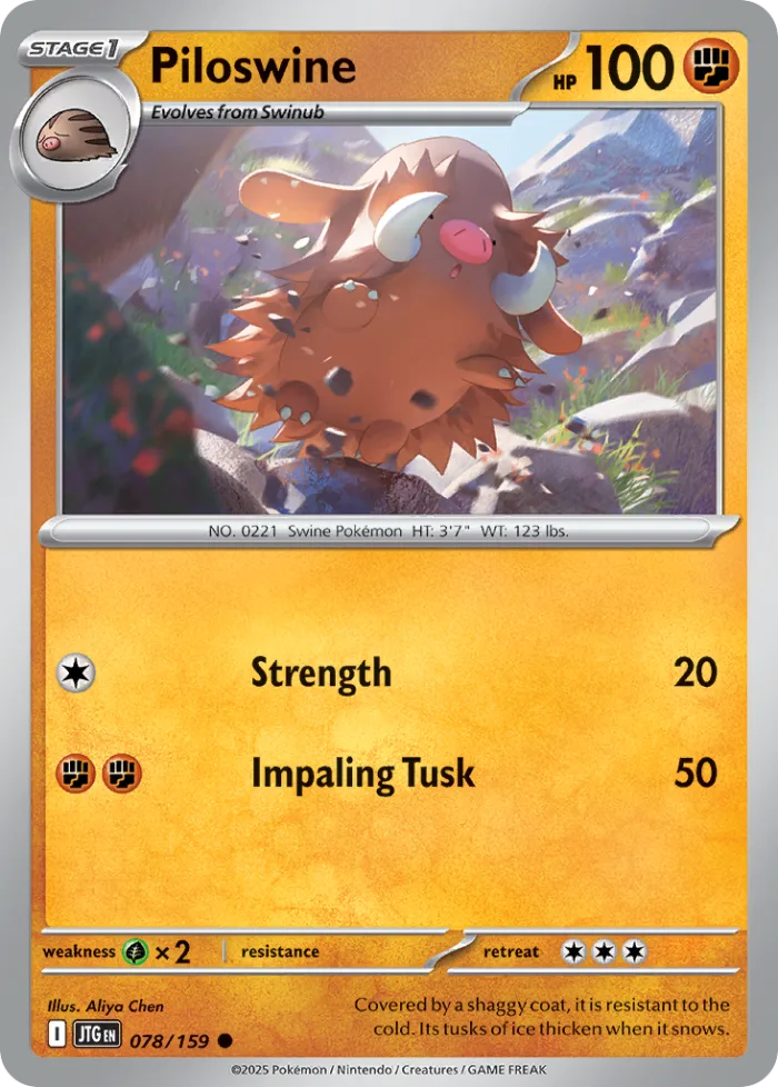 Piloswine #78 Journey Together Pokemon card
