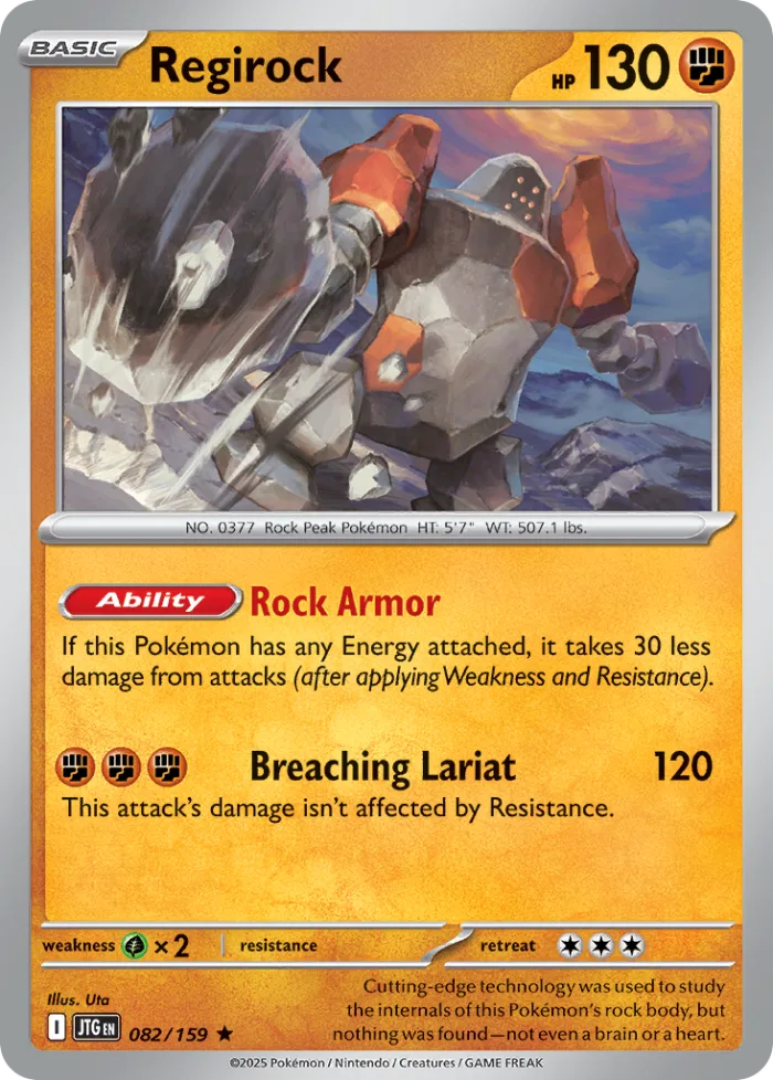 Regirock #82 Journey Together Pokemon card