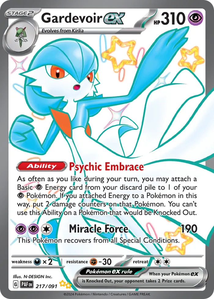 Gardevoir ex #217 Paldean Fates Pokemon card