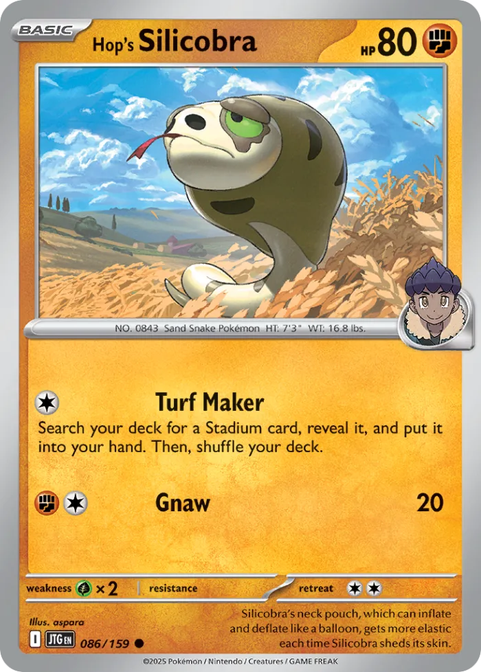 Hop's Silicobra #86 Journey Together Pokemon card