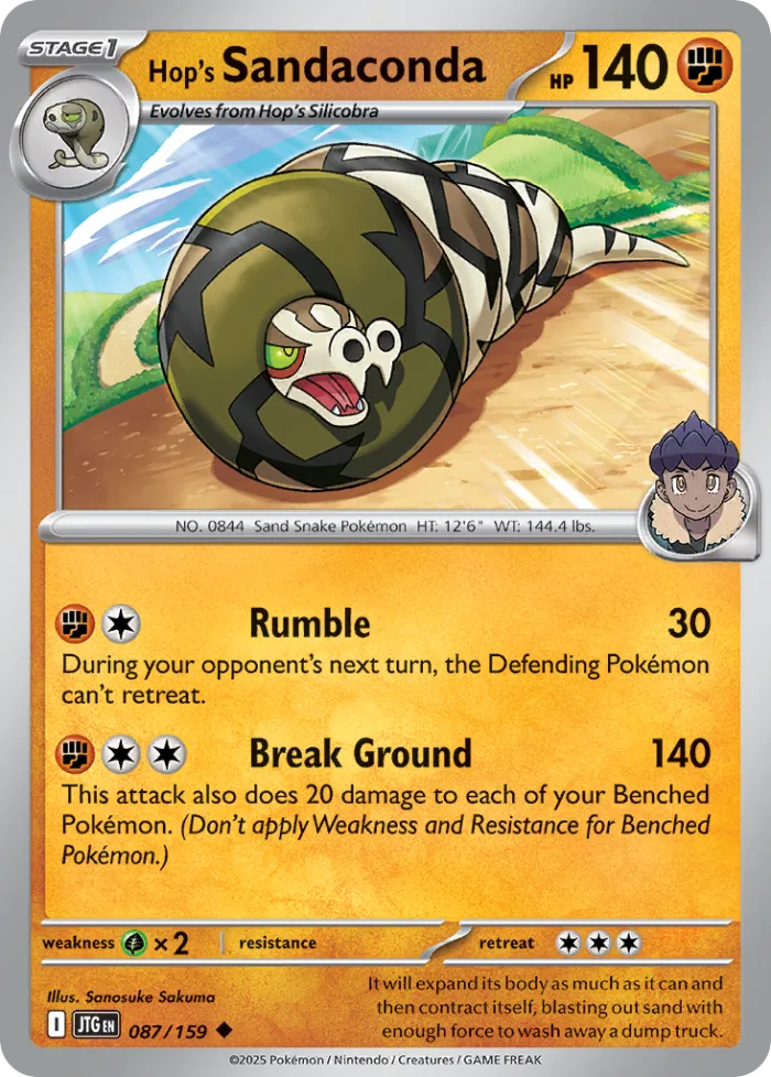 Hop's Sandaconda #87 Journey Together Pokemon card
