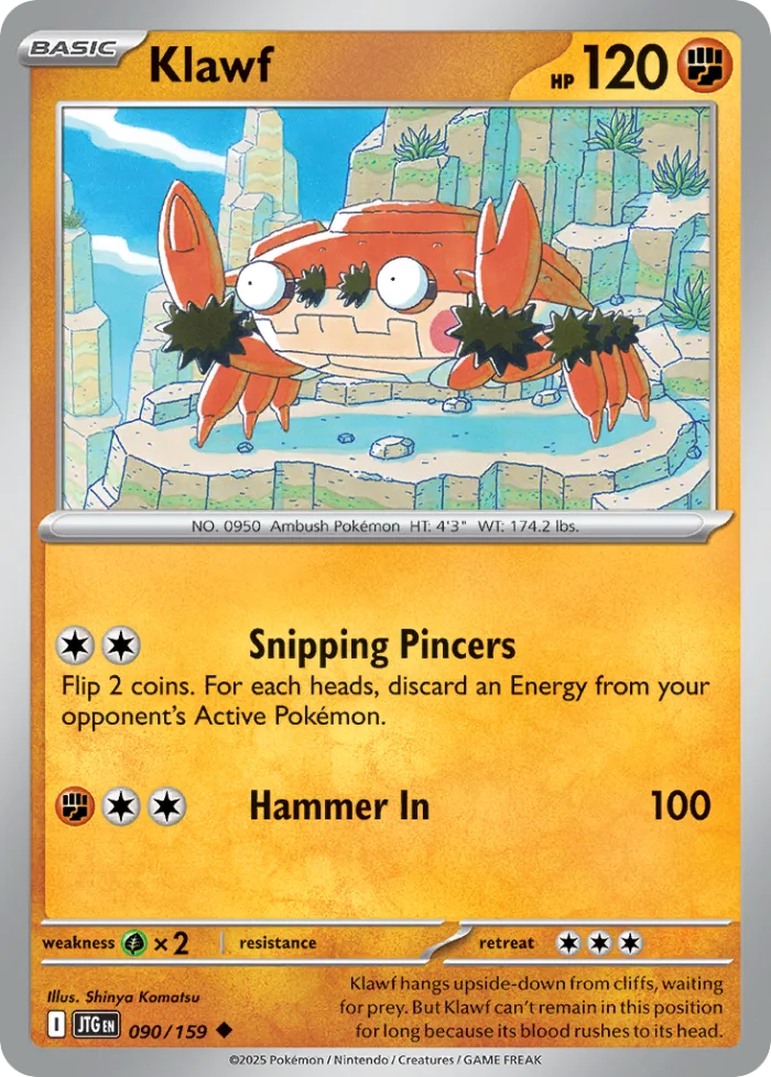 Klawf #90 Journey Together Pokemon card
