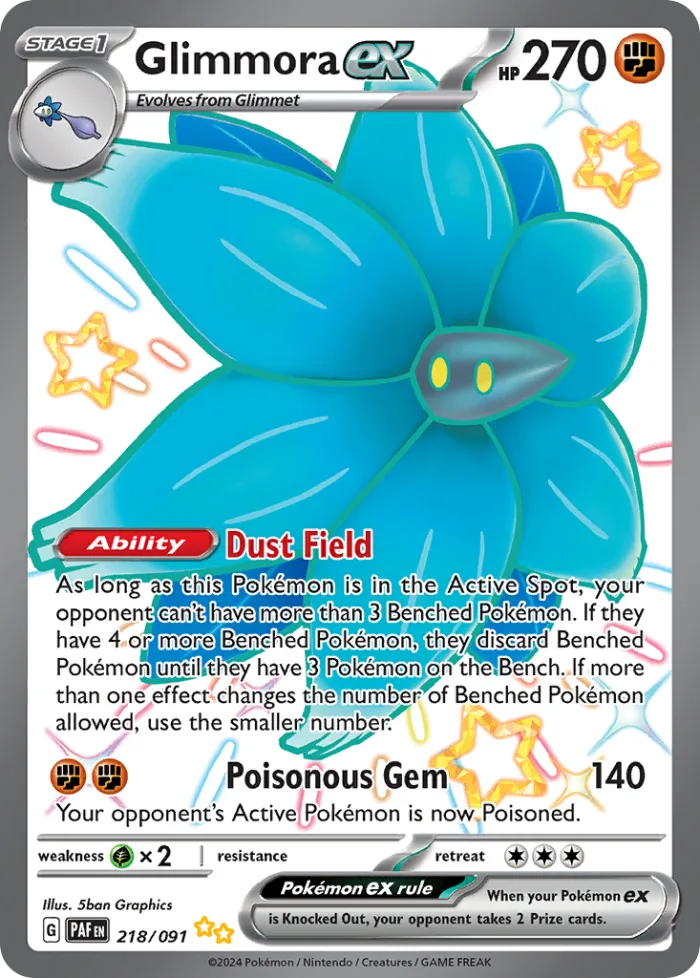 Glimmora ex #218 Paldean Fates Pokemon card