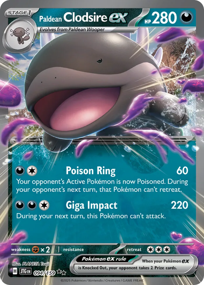 Paldean Clodsire ex #94 Journey Together Pokemon card