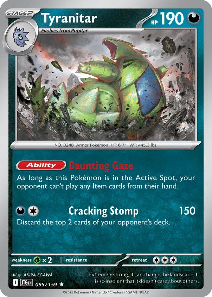 Tyranitar #95 Journey Together Pokemon card