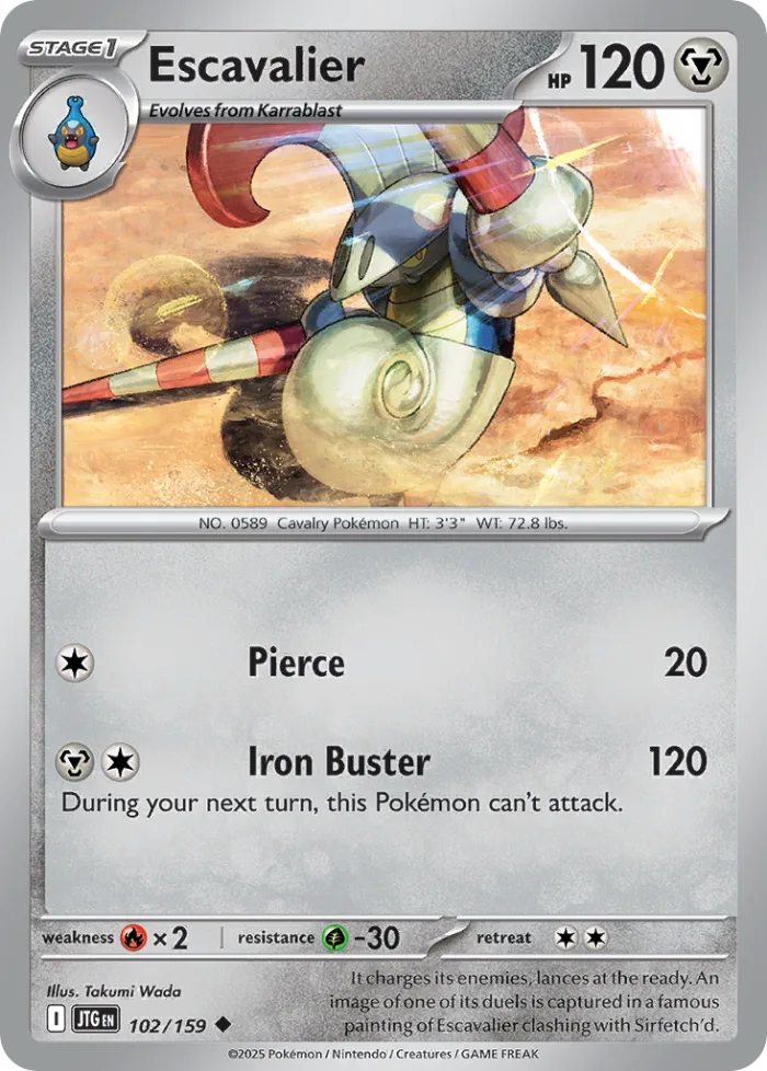 Escavalier #102 Journey Together Pokemon card