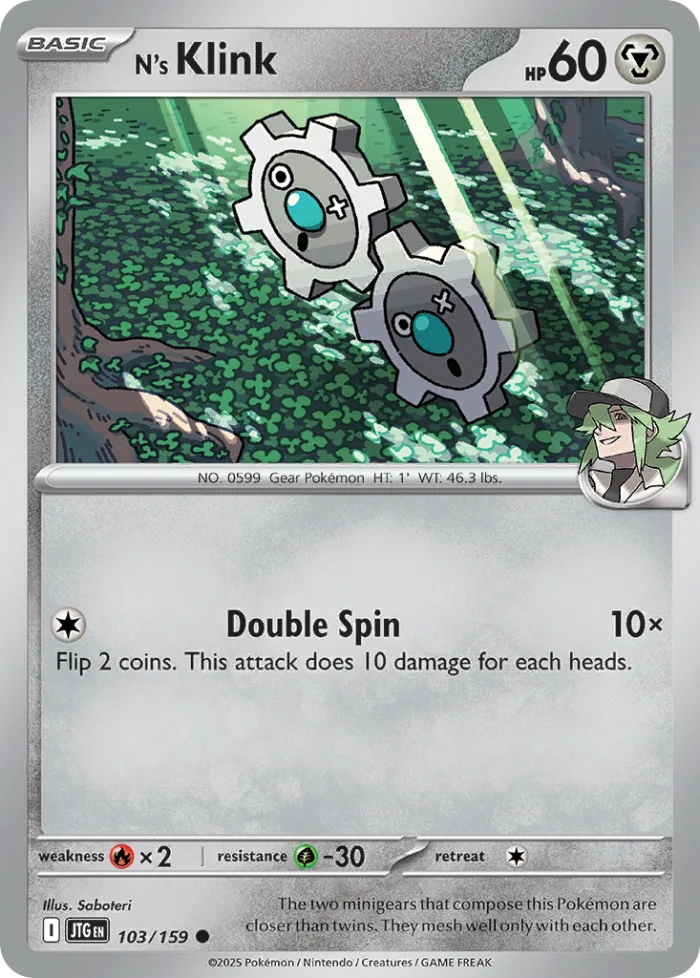 N's Klink #103 Journey Together Pokemon card
