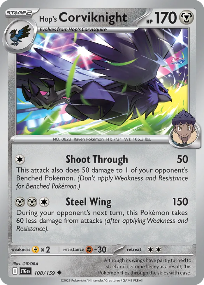 Hop's Corviknight #108 Journey Together Pokemon card