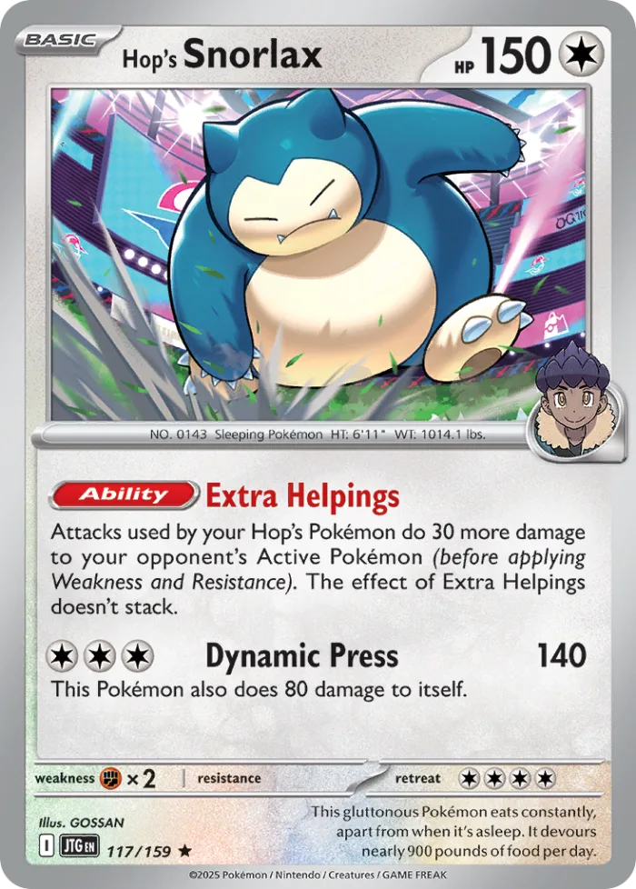 Hop's Snorlax #117 Journey Together Pokemon card