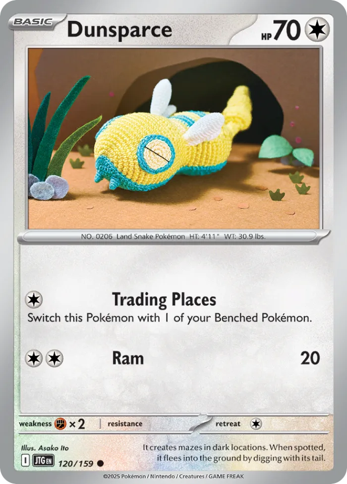 Dunsparce #120 Journey Together Pokemon card