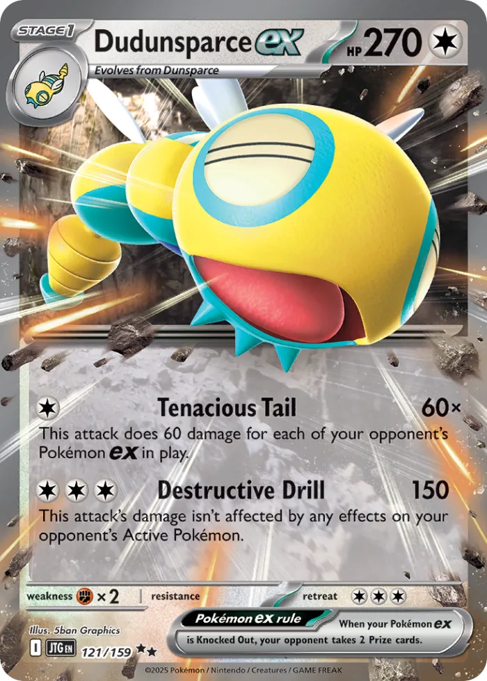 Dudunsparce ex #121 Journey Together Pokemon card