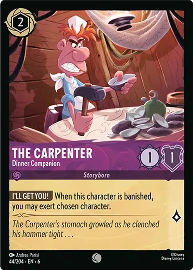 The Carpenter #44 Azurite Sea Disney Lorcana card