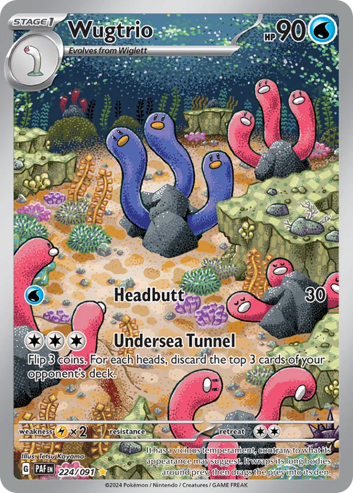 Wugtrio #224 Paldean Fates Pokemon card