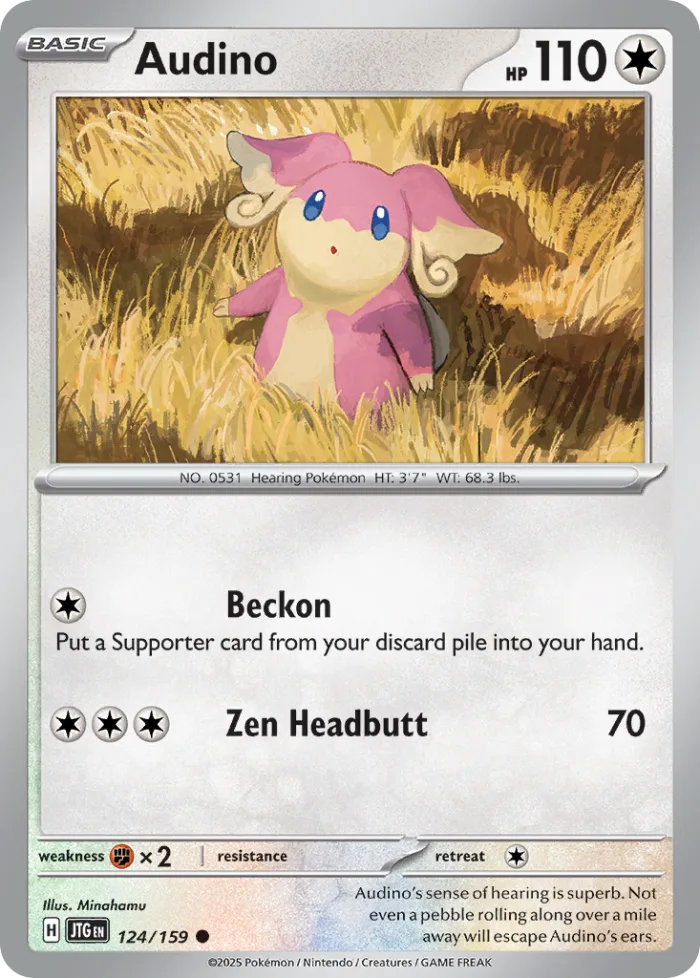 Audino #124 Journey Together Pokemon card