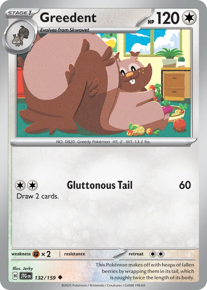 Greedent #132 Journey Together Pokemon card