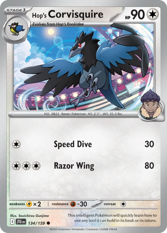 Hop's Corvisquire #134 Journey Together Pokemon card