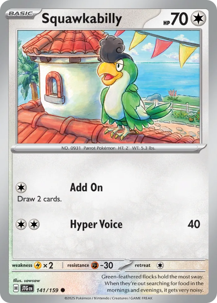 Squawkabilly #141 Journey Together Pokemon card