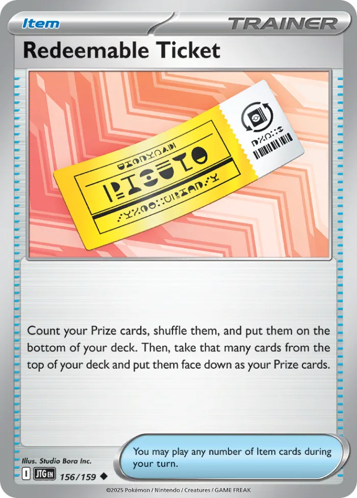 Redeemable Ticket #156 Journey Together Pokemon card