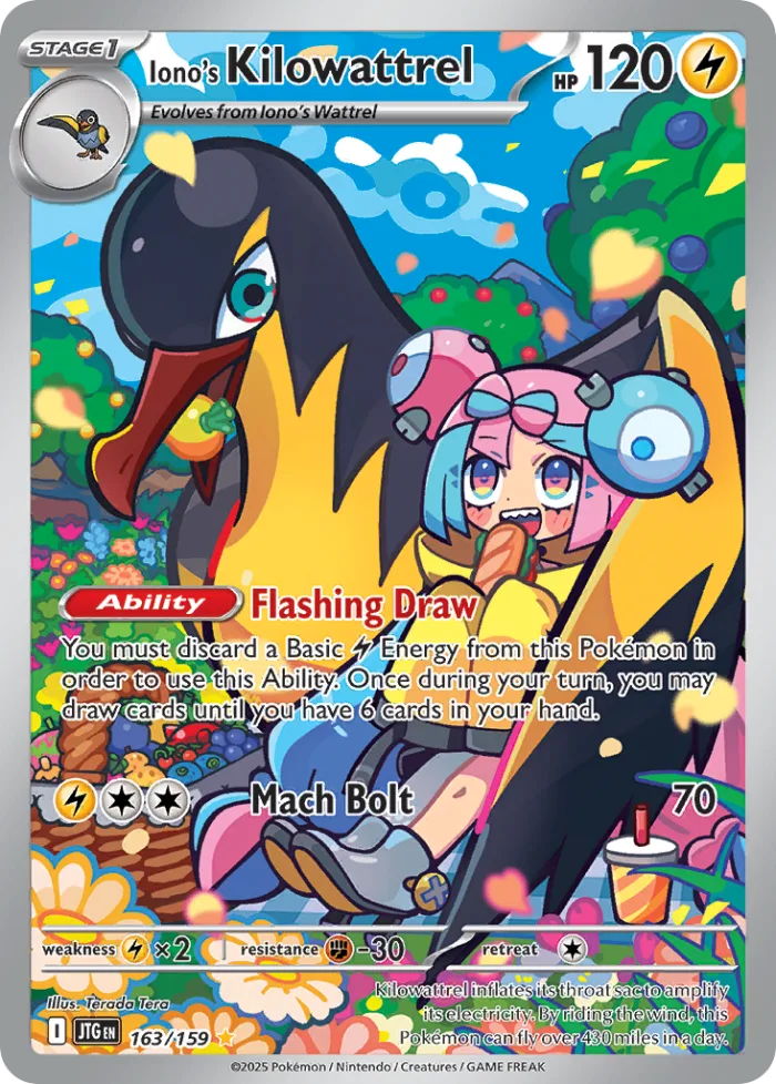 Iono's Kilowattrel #163 Journey Together Pokemon card