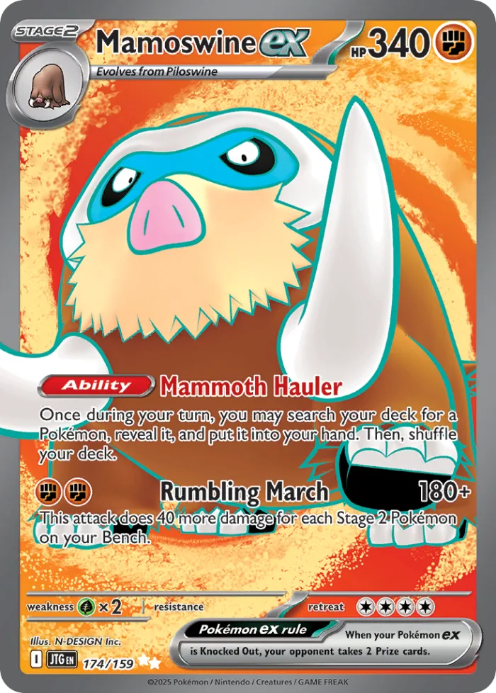 Mamoswine ex #174 Journey Together Pokemon card