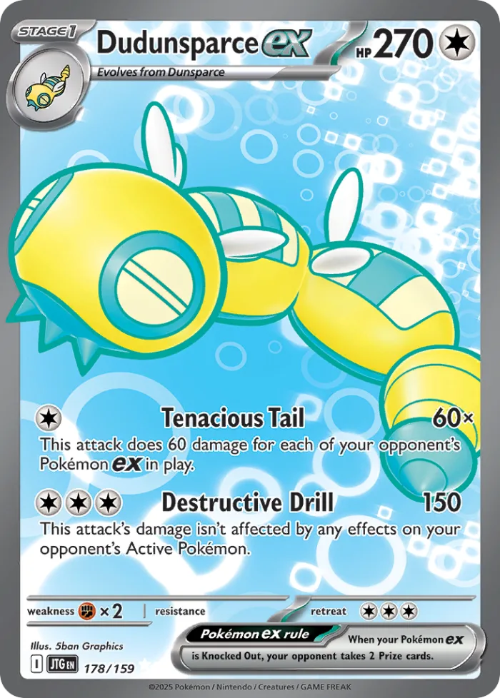 Dudunsparce ex #178 Journey Together Pokemon card