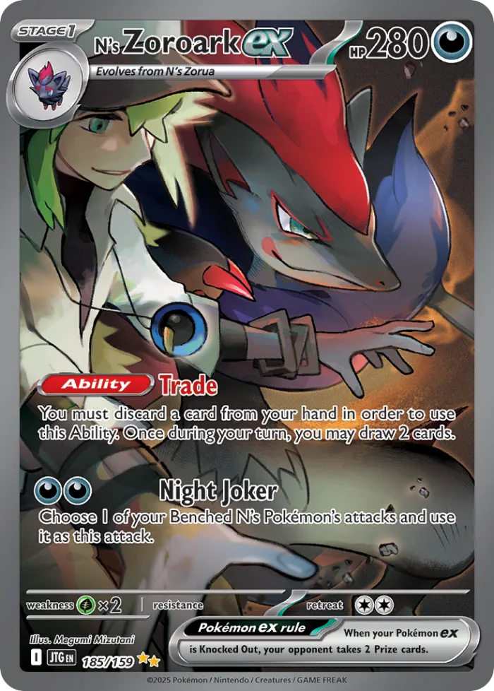 N's Zoroark ex #185 Journey Together Pokemon card