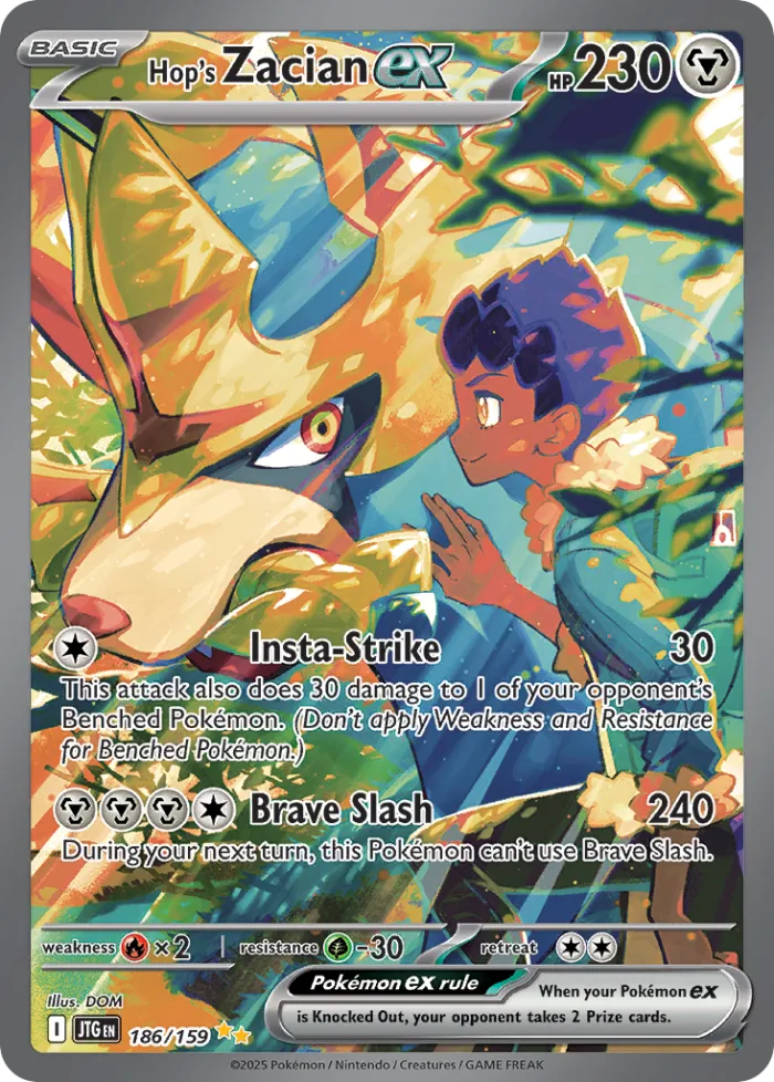 Hop's Zacian ex #186 Journey Together Pokemon card