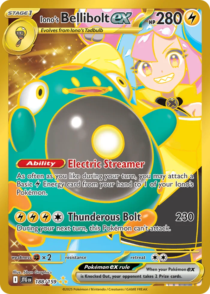 Iono's Bellibolt ex #188 Journey Together Pokemon card