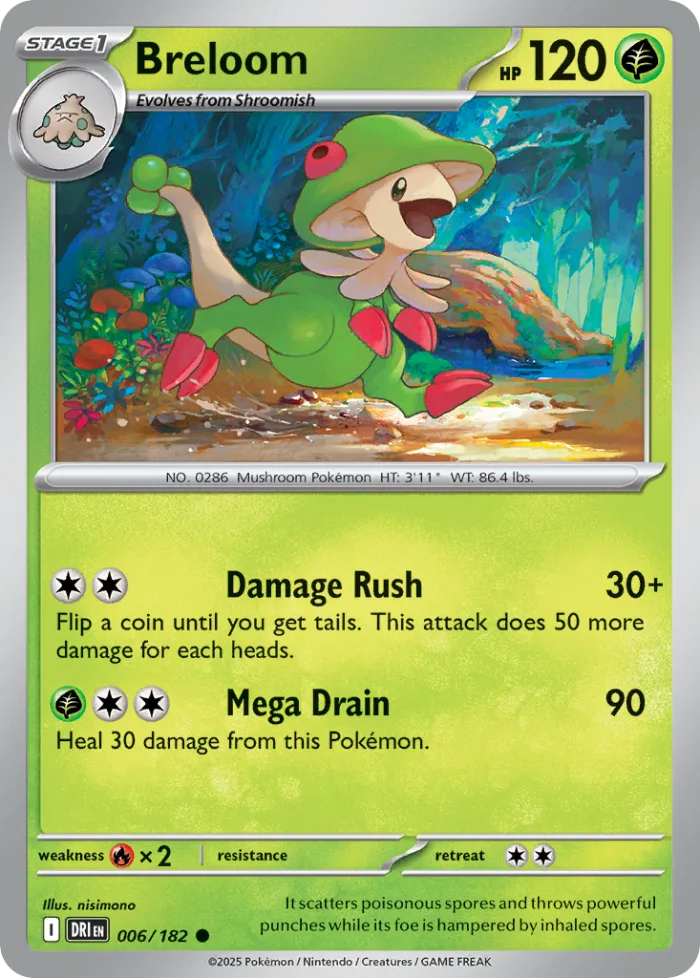 Breloom #6 Destined Rivals Pokemon card