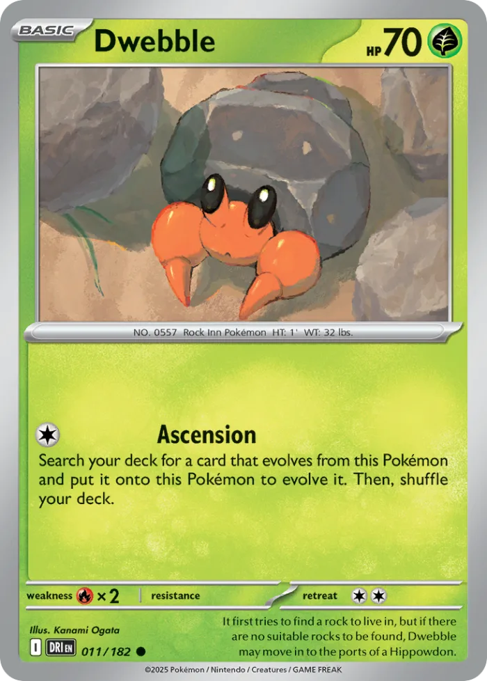 Dwebble #11 Destined Rivals Pokemon card
