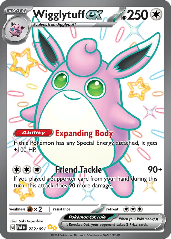 Wigglytuff ex #222 Paldean Fates Pokemon card