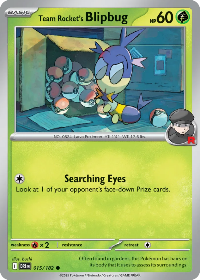 Team Rocket's Blipbug #15 Destined Rivals Pokemon card